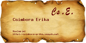 Csimbora Erika névjegykártya